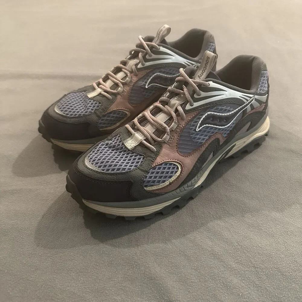 Saucony Grid Aura X Sneakers Mens 12 Blue Mulch S70902-1 Running Hiking Chunky